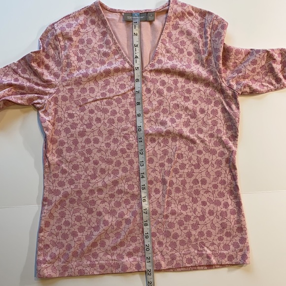 Croft & Barrow Small V-Neck 3/4 Sleeve Tee Shirt Top D4 - Picture 8 of 11